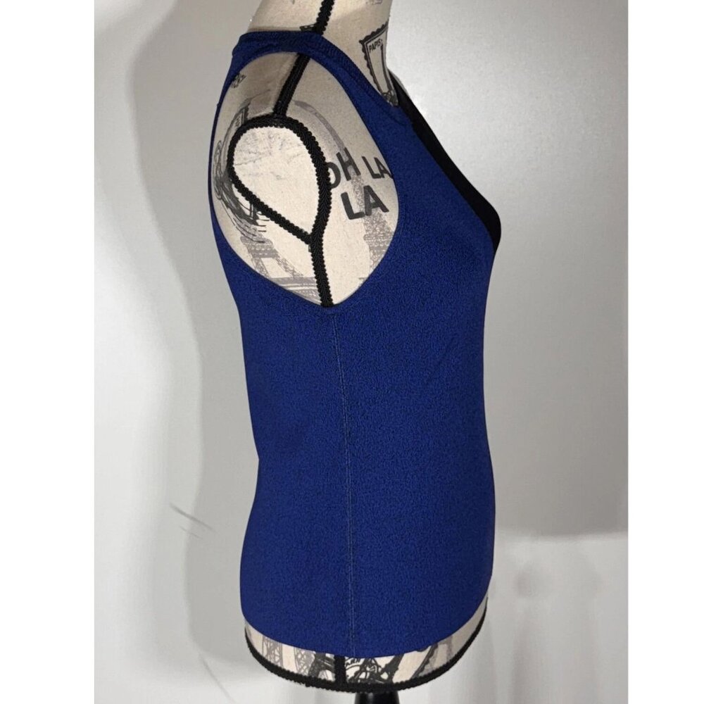 ALEXANDER WANG Sleeveless Color Blocked Royal Blue & Black Knit Top, Large - Picture 5 of 7